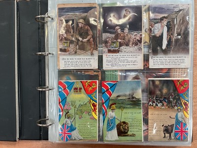 Lot 1197 - Good collection of approximately 300 First World War period postcards, contained within an album.