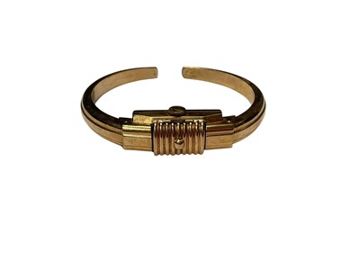 Lot 271 - Vintage 9ct gold torque bangle with concealed Elco Bimatic wristwatch