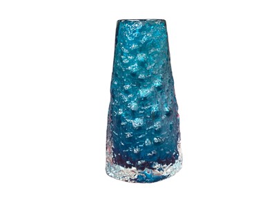 Lot 2371 - Whitefriars kingfisher blue volcano vase, designed by Geoffrey Baxter, 18.5cm hy