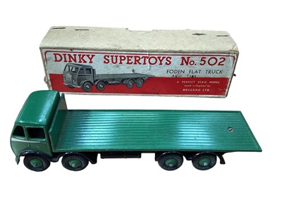 Lot 1921 - Dinky Supertoys Foden Flat Truck, boxed 502, plus vintage Dinky vehicles and others (1)