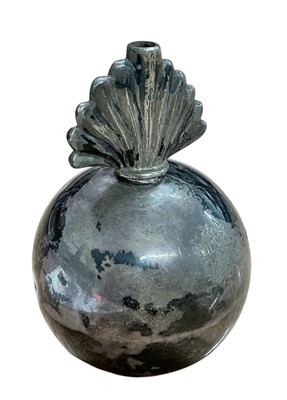 Lot 834 - Early 20th century Chinese silver flaming grenade table lighter by Wang Hing, marked WH90 to base, approximately 9cm in height.