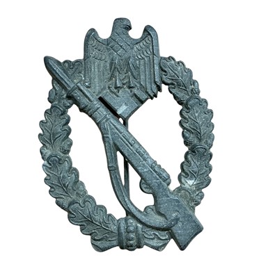 Lot 840 - Nazi German Infantry Assault badge with narrow pin backing.