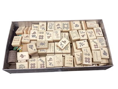 Lot 2909 - Vintage Mahjong set in tin box with original German retailer's booklet