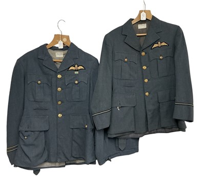 Lot 847 - Second World War RAF tunic with Ernest Taylor label to interior dated 8.44 together with another similar tunic and pair of trousers, (3).