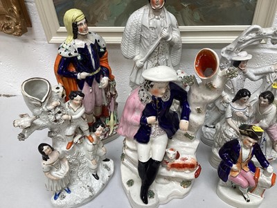 Lot 5044 - Collection of Staffordshire figures to include a Shepherd, 'Paul and Virginia', and others
