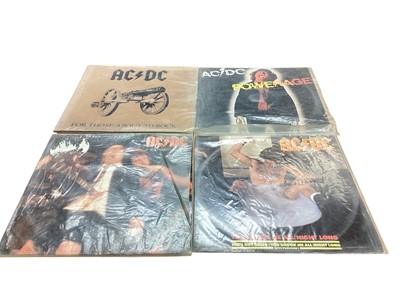 Lot 2745 - Bag of LP records including AC/DC, Jimi Hendrix, Faces, Led Zeppelin, Deep Purple, Stray, Van Halen, Yes, Boston, Rod Stewart and Motorhead