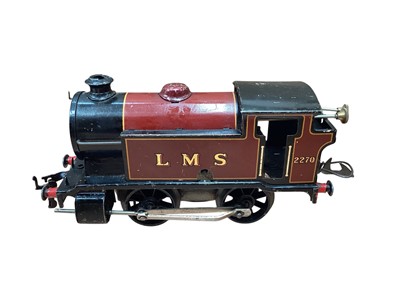 Lot 1928 - Hornby O Gauge group of three clockwork tank engines including Type 101 LMS 2270, Type 40 BR 82011 & Type 501 No.1842 (3)
