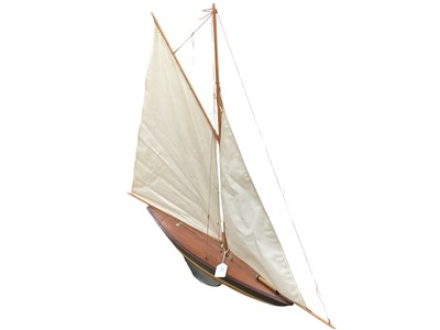 Lot 2923 - Milbro Ailsa model yacht, made in Scotland, 73cm, and another smaller model yahct