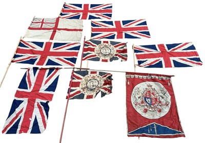 Lot 5211 - Collection of vintage Union Jack flags to include various Royal Commemorative flags for Jubilees and Coronations, (qty).