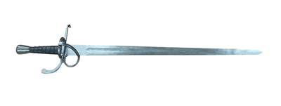 Lot 863 - Military Reenactment sword with leather covered grip, 98cm in overall length.