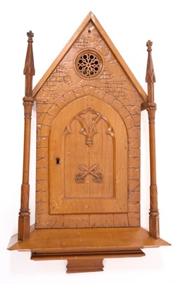 Lot 903 - Good quality 19th century Gothic carved wooden key cupboard
