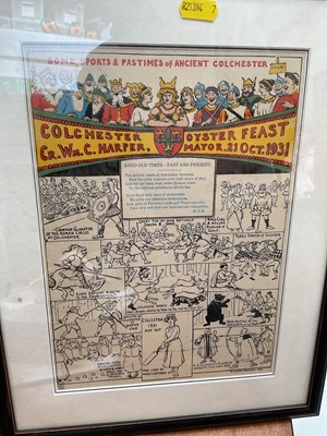 Lot 5235 - Local interest- 1931 Colchester Oyster Feast programme in a glazed frame