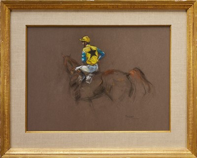 Lot 1121 - *Jonathan Trowell (1938-2013) pastel - 'Jogging Back', signed, 43cm x 58cm, in linen mount and glazed gilt frame. Exhibited: The Osborne Studio Gallery, London Provenance: the art...