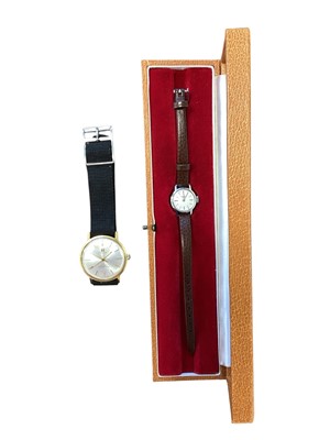 Lot 5244 - Gold plated Tissot Seastar Seven wristwatch together with a ladies' stainless steel Longines wristwatch with the box