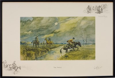 Lot 1202 - *Snaffles, Charles Johnson Payne (1884-1967) signed coloured print - The Panee, inscribed in pencil 'The P.V.H.', 49cm x 72.5cm, in glazed frame