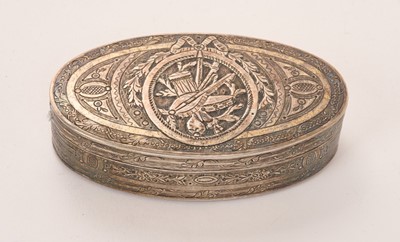 Lot 448 - Late 18th century French silver snuff box of oval form