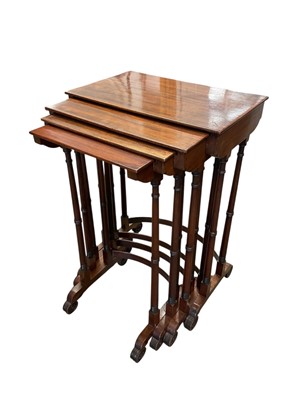 Lot 1455 - Quartetto nest of George IV mahogany side tables