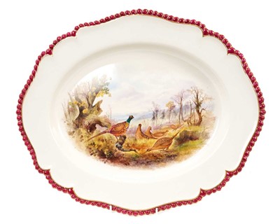 Lot 49 - Large Royal Worcester hand painted meat dish