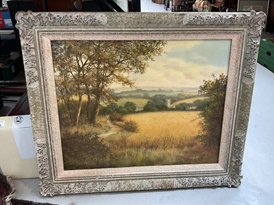 Lot 5227 - A Wells Price, oil on canvas, country scene, and another oil of a Dutch river scene by Anton de Yongh