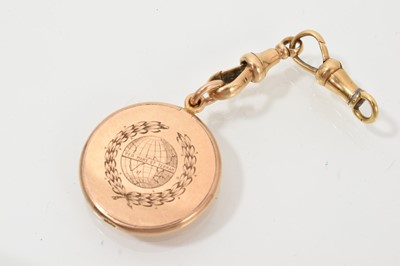 Lot 602 - WWI period gold locket engraved '27th May 1915 H.M.S. Majestic'
