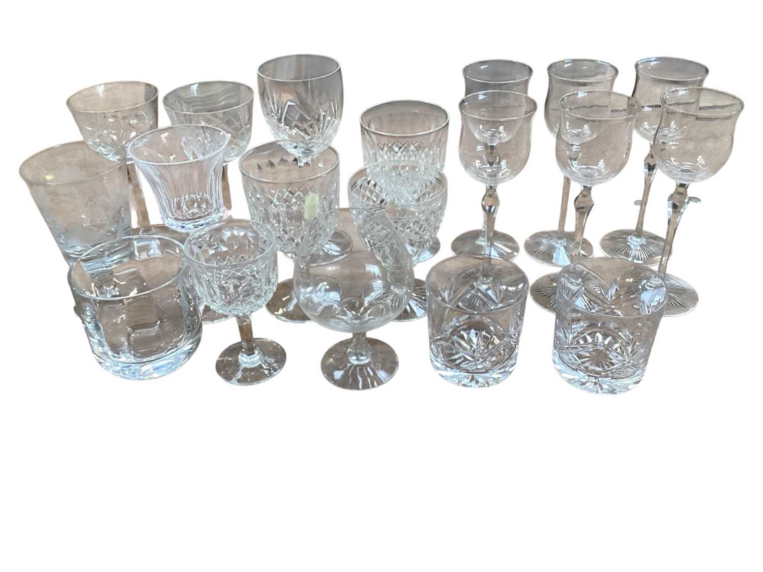 Lot 5062 - Group of cut glass wine glasses and others