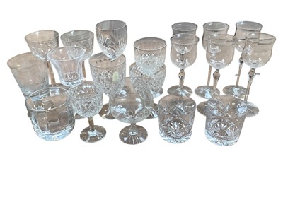 Lot 5062 - Group of cut glass wine glasses and others