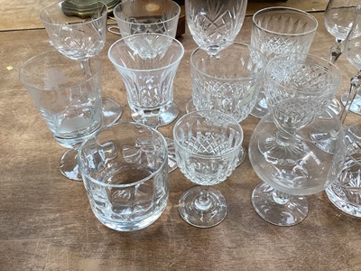 Lot 5062 - Group of cut glass wine glasses and others