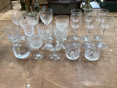 Lot 5062 - Group of cut glass wine glasses and others