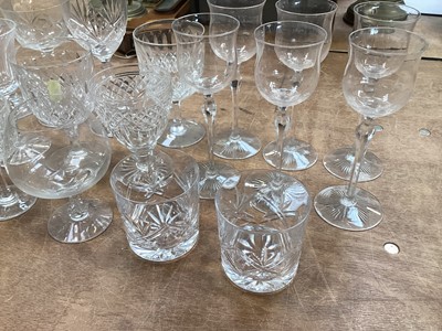 Lot 5062 - Group of cut glass wine glasses and others