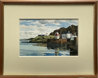 Lot 200 - Ron Jesty (1926-2016) watercolour - Crinan Locks, Argyllshire, signed and dated '87, 19cm x 30cm, in glazed frame