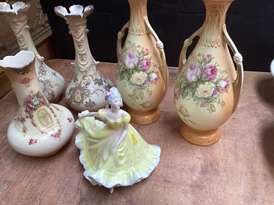 Lot 5073 - Royal Doulton figure together with five Victorian vases