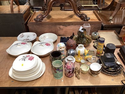 Lot 5074 - Group of ceramics and glassware to include Midwinter table service, studio glass, antique camera lenses etc