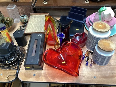Lot 5074 - Group of ceramics and glassware to include Midwinter table service, studio glass, antique camera lenses etc