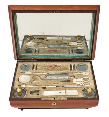 Lot 995 - Fine early19th century French Palais Royale sewing box