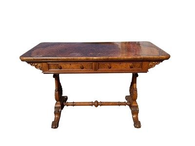 Lot 1476 - Exhibition quality 19th century walnut library table