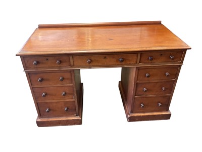 Lot 1478 - 19th century mahogany pedestal desk of small proportions