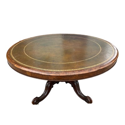 Lot 1480 - Large 19th century burr walnut circular library table