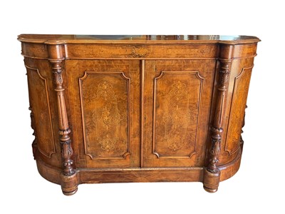 Lot 1481 - 19th century walnut credenza