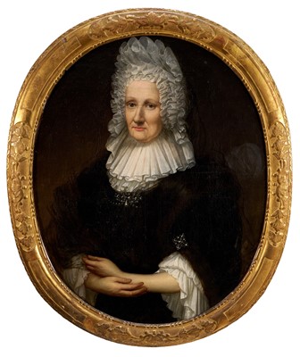 Lot 1043 - Continental School, early 18th century, oval oil on canvas - Portrait of a Lady, indistinctly signed, dated 1709, 91cm x 72cm, in good gilt frame.