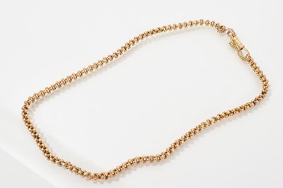 Lot 662 - Victorian gold chain with fancy links, 39cm