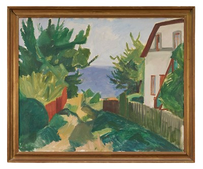 Lot 1319 - Ville Jais-Nielsen (1886-1949) oil on canvas - House by the Coast, signed, 68cm x 83cm, framed