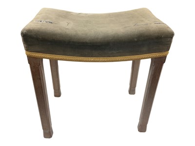 Lot 178 - H.M. Queen Elizabeth II 1953 Coronation stool with blue velvet upholstered top and limed oak frame with stamped marks