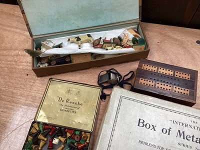 Lot 5080 - Group of vintage toys to include wooden toy animals, Monopoly etc