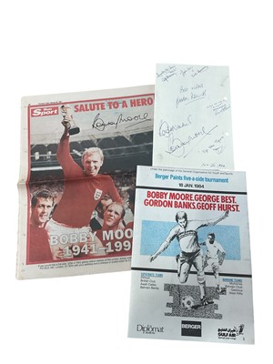 Lot 1119 - Sporting signatures including Bobby Moore, Gordon Banks etc