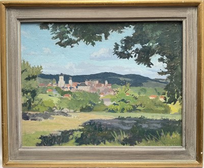 Lot 37 - Francis A. Le Marchant (1939-2016) oil on canvas - French Landscape, signed and dated '85, 27.5cm x 35cm, framed. Provenance: Sally Hunter Fine Art, May 1986