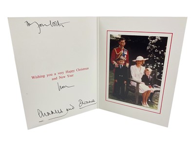 Lot 195 - T.R.H. Prince Charles, Prince of Wales (now H.M. King Charles III) and Diana Princess of Wales, signed 1989 Christmas card