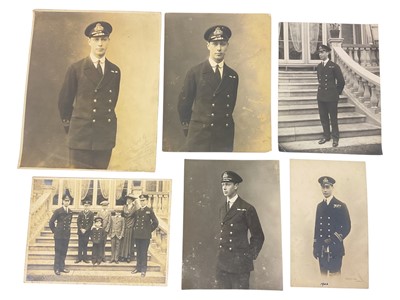 Lot 193 - H.R.H. Prince Albert, Duke of York (later H.M. King George VI) six portrait photographs in naval uniform (6) Provenance: The Russell & Sons Court Photographers family archive