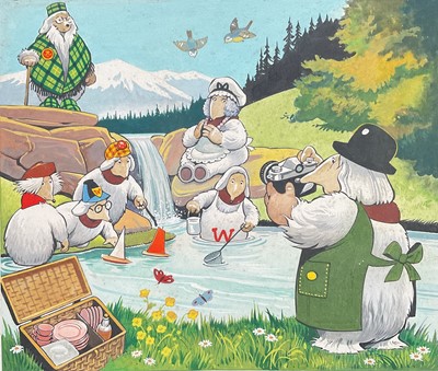 Lot 47 - The Wombles, original pen, ink and gouache illustration for 'Jack and Jill Weekly', dated 1st Sept. 1979, 34cm x 35cm, unframed