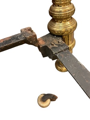 Lot 5391 - Extremely large Victorian brass bed, having bar ends raised on castors, approximately 193cm wide x 242cm long. Inner measurements approximately 222cm x 183cm