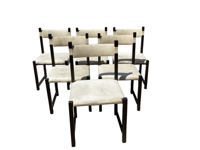 Lot 1499 - Set of six 1970s black ebonised oak chairs by Emile Veranneman De Coene, Belgium, 1970s